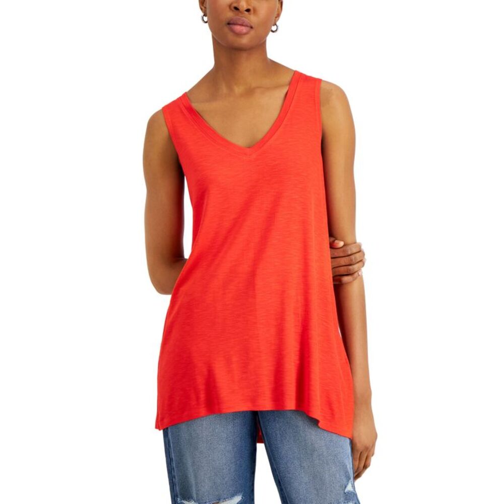 Style & Co Petite Solid Drapey Tank Top